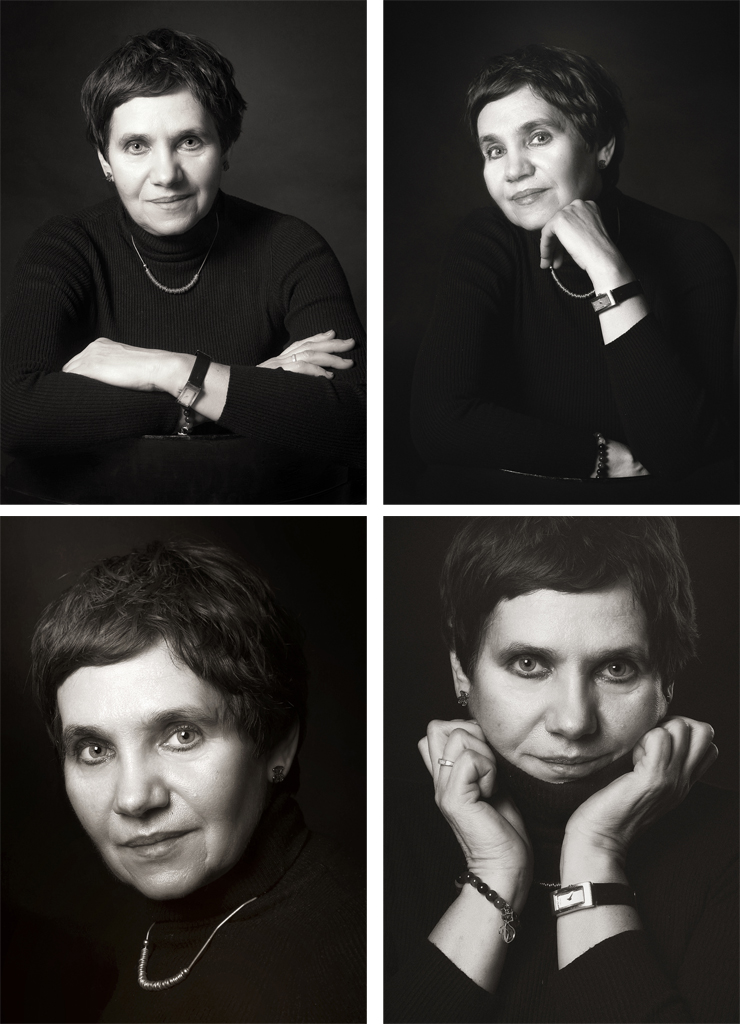 sesja portretowa czarno-biała, fotograf Łódź, dojrzała kobieta, prezent